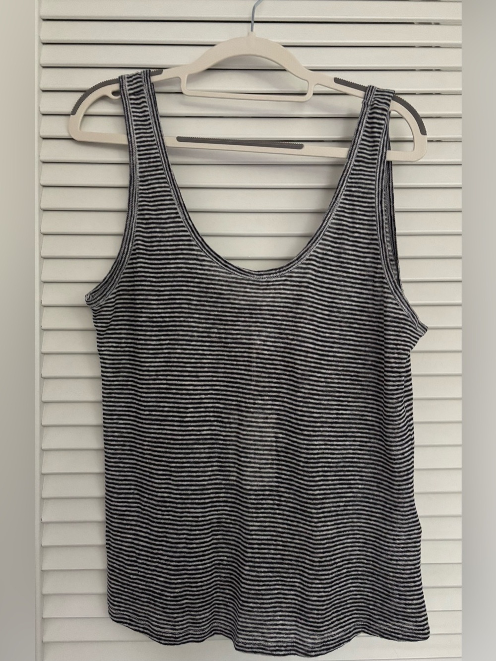 GANT Ribbed Striped Tank Top Blue Black White Scoop Neck Size L